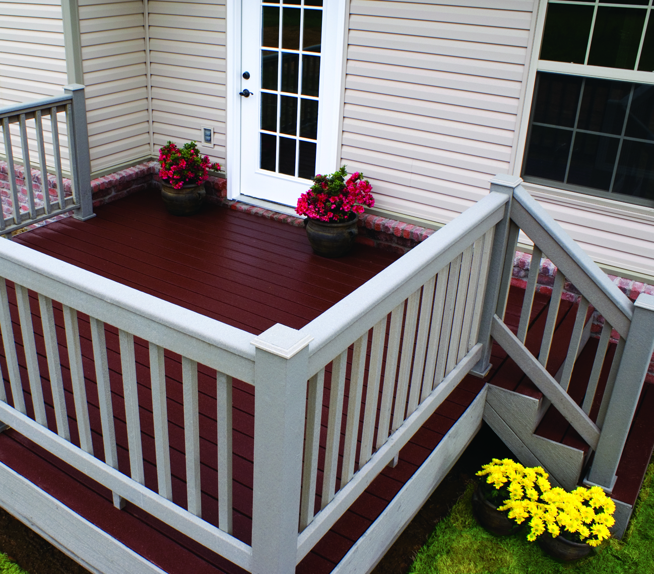 Back porch made from composite decking